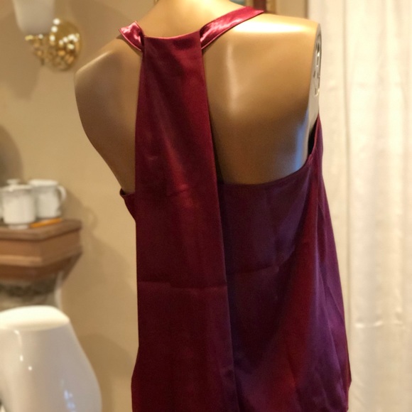 Loft draped back red satin top - Picture 3 of 5